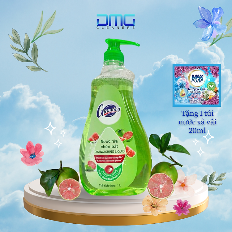 Chai Nước Rửa Chén Bát Gleaming Sạch Dầu Mỡ