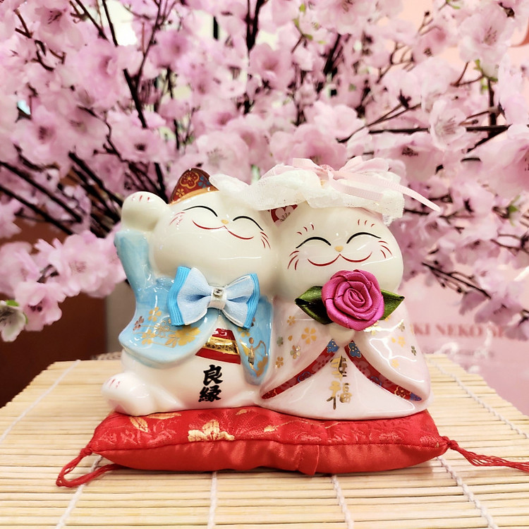 Mèo Thần Tài đôi Bách Niên Hạnh Phúc