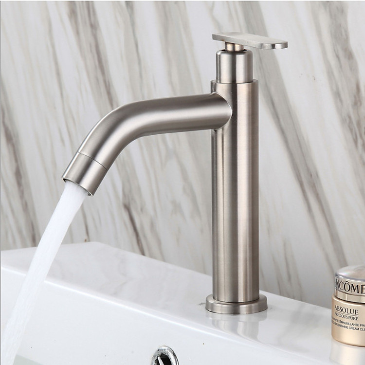 Vòi chậu rửa mặt lavabo lạnh inox 304 VC01-L