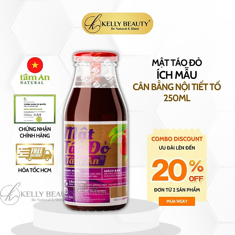 Mật Táo Đỏ Ích Mẫu Tâm An - Cân Bằng Nội Tiết Tố, Bổ Máu, Ngủ Ngon | Kelly Beauty