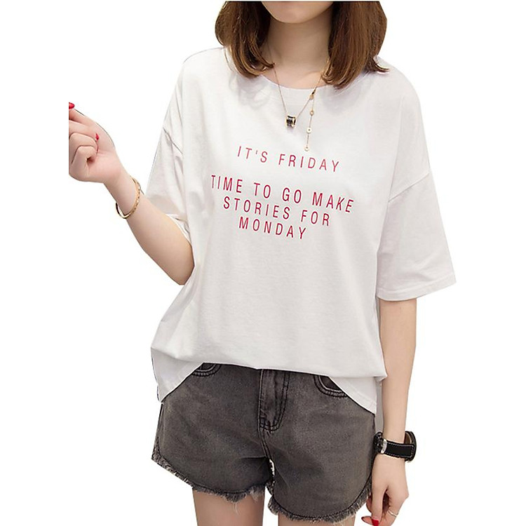 Áo thun nữ friday d430 T&D màu trắng