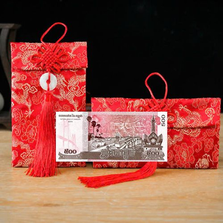 Túi gấm màu hồng (loại 500) - Ảnh 2