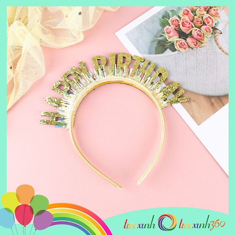 Cài Tóc Sinh Nhật Happy Birthday Kim Tuyến - Xanh - Ảnh 6