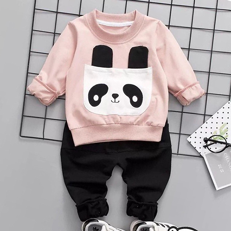 Bộ Quần Áo Mẫu Gấu Trúc - Chất Nỉ Da Cá