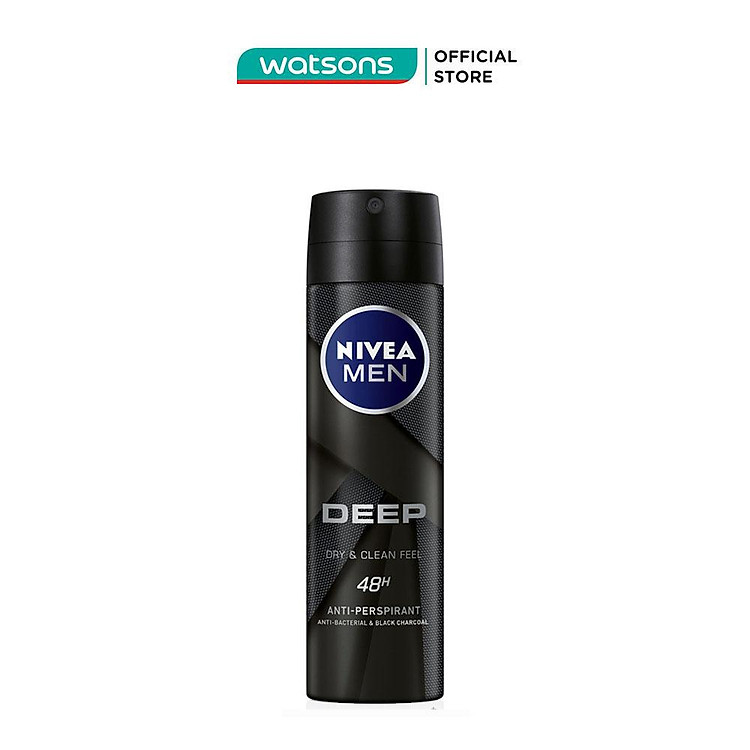 Xịt Ngăn Mùi Nam Than Đen Hoạt Tính Nivea 150ml