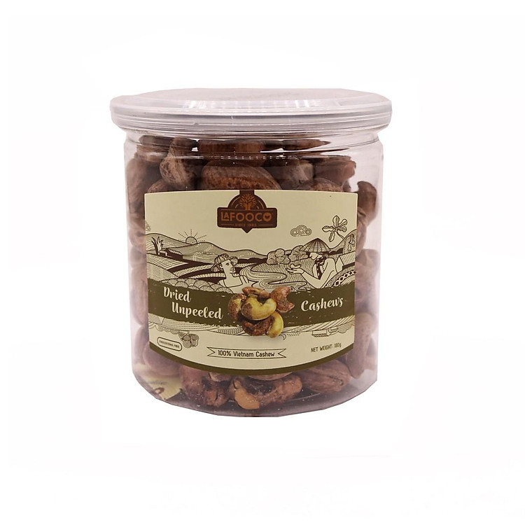 LAFOOCO Hạt Điều Vỏ Lụa hủ 180g