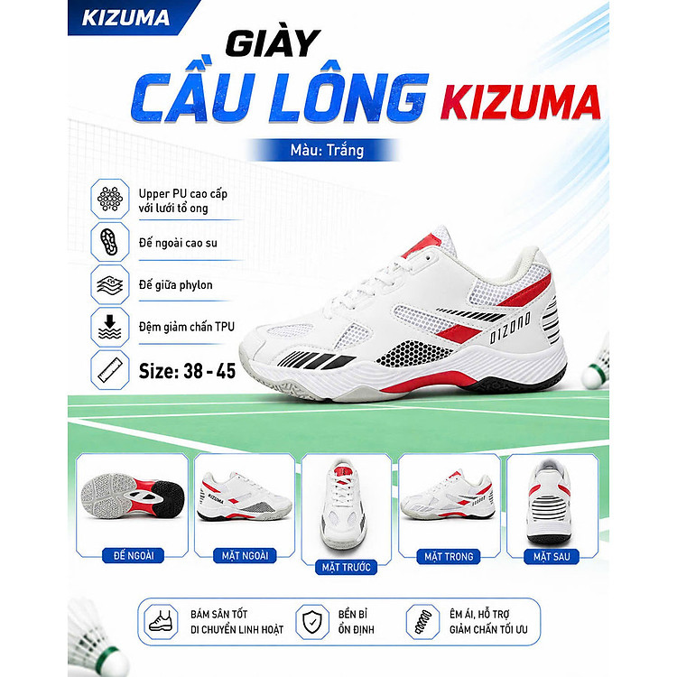 Giày Cầu Lông, Giày bóng chuyền, Bóng Rổ , pickleball , Tennis - Giày Nagaki Kizuma