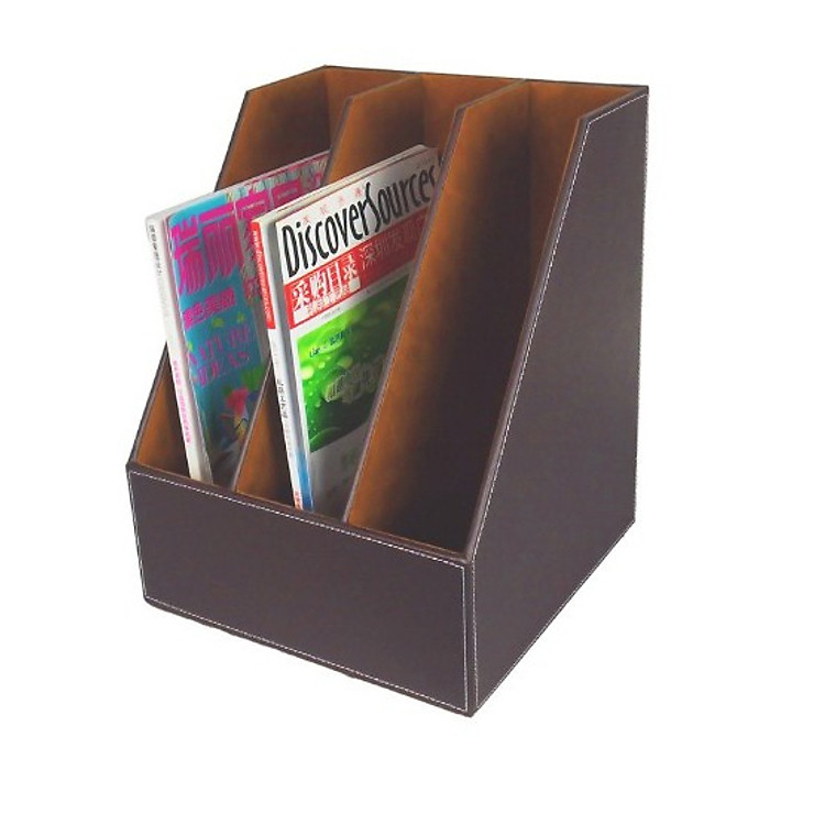 Khay đựng tài liệu 3 ngăn bằng da cao cấp