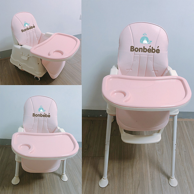 GHẾ ĂN DẶM ĐA NĂNG THÔNG MINH BONBÉBÉ BB05 (HỒNG) - HÀNG CHÍNH HÃNG