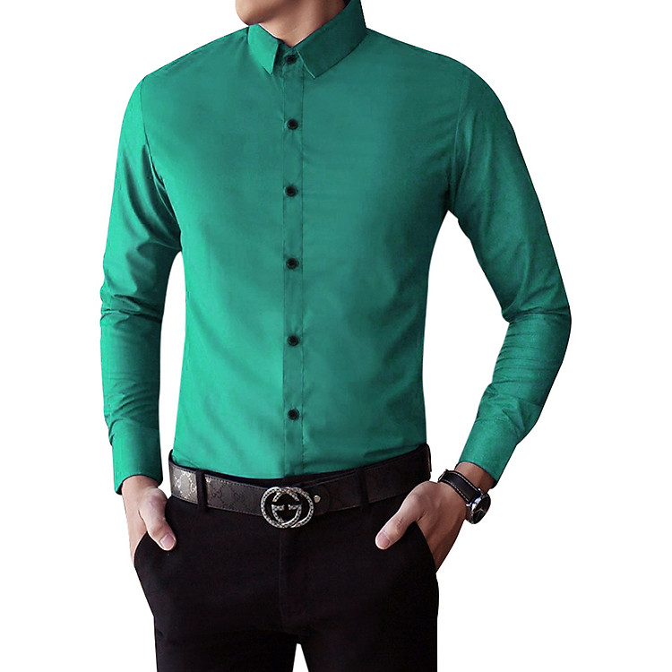 Áo Sơ Mi Nam Tay Dài Kingman KM0023 - Xanh Ngọc Bích