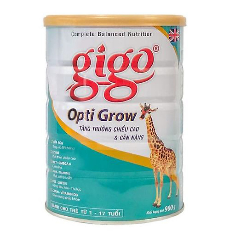 Sữa Bột Gigo Opti Grow 900g - giúp tăng trưởng chiều cao cho trẻ từ 1-17 tuổi
