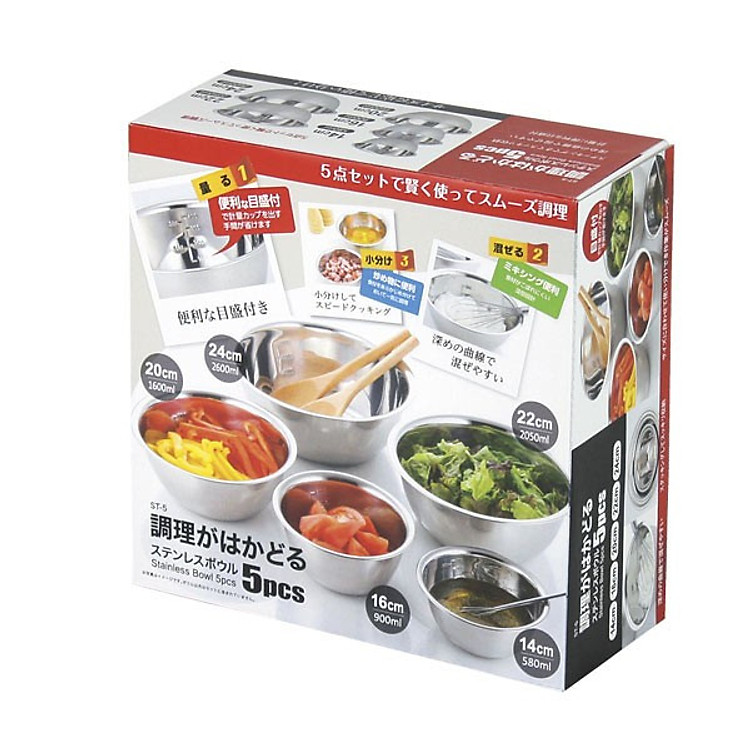 Set 5 Tô Inox Đảm Bảo An Toàn Thực Phẩm