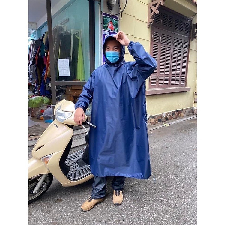 Áo Mưa Bít Trùm Kín Vải Dù Cao Cấp, Chống Thấm, Tiện Cất Gọn Trong Cốp Xe Hoặc Balo, Phù Hợp Nam Nữ