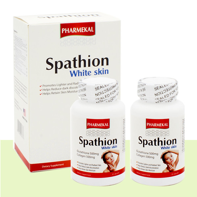 Combo 2 Hộp Viên Uống Trắng Da, Giảm Nám Từ Bên Trong Spathion White Skin Pharmekal - 30 Viên