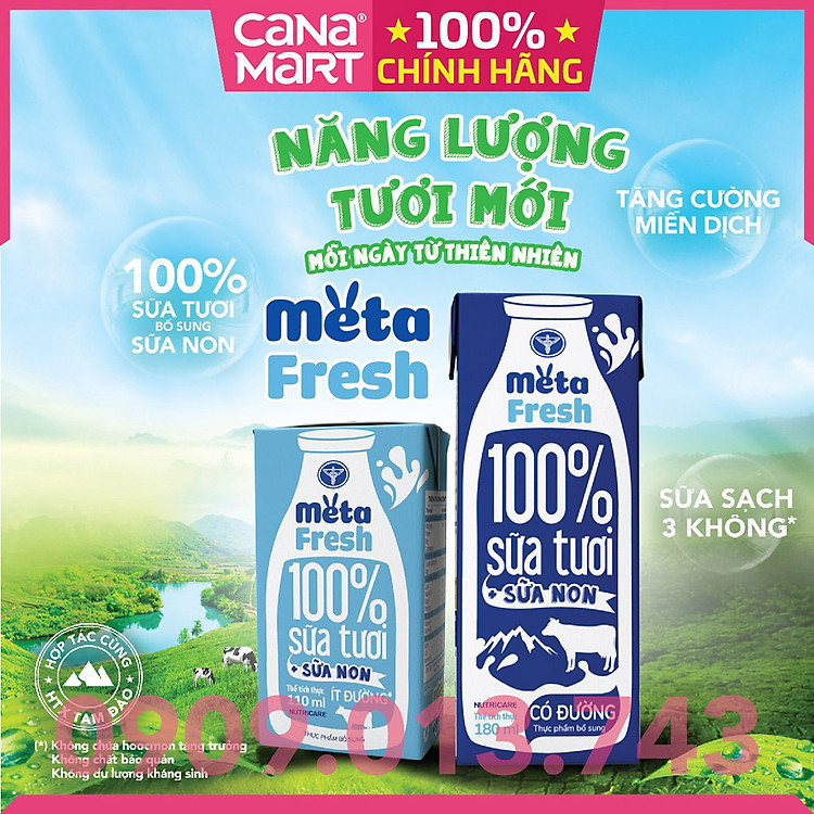 Mua Thùng sữa Nutricare Meta Fresh Ít Đường 110ml Chất lượng Ưu đãi - Hình ảnh 3