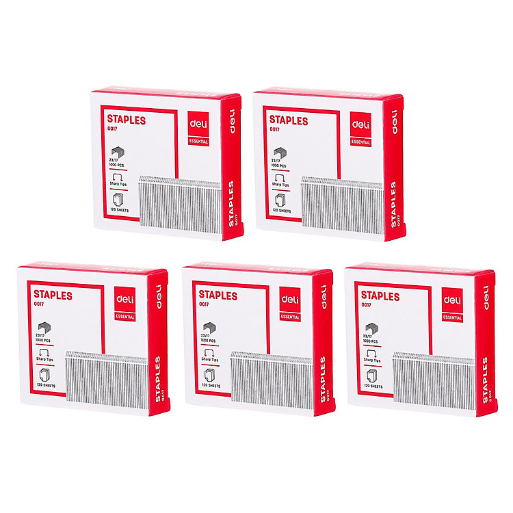 Bộ Ghim Dập Deli 23/17 (5 hộp)