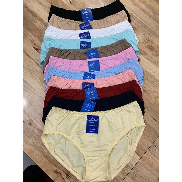 Combo 5 Quần Lót Nữ Cotton Lụa Trơn Big Size Angelavic 295 – Mềm Mịn, Thoáng Mát (XL–4XL)
