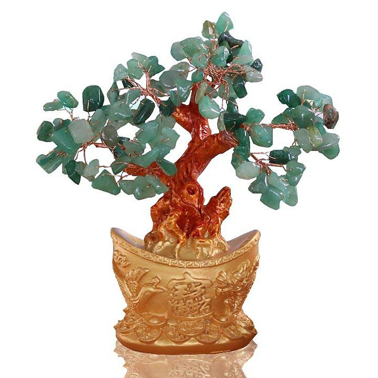 Cây tài lộc đá dáng bonsai chậu đồng tiền vàng hình long phụng
