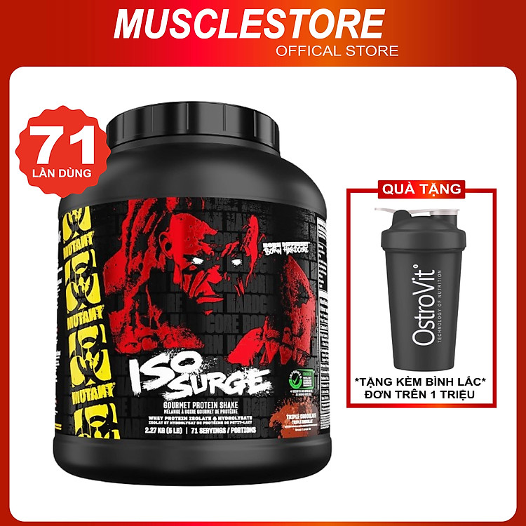 Mutant Iso Surge 5lbs (2.3kg), Whey Protein Sữa Tăng Cơ, Bổ Sung Đạm Phục Hồi và Phát Triển Cơ