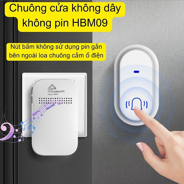 Chuông cửa không dây không pin HBM09
