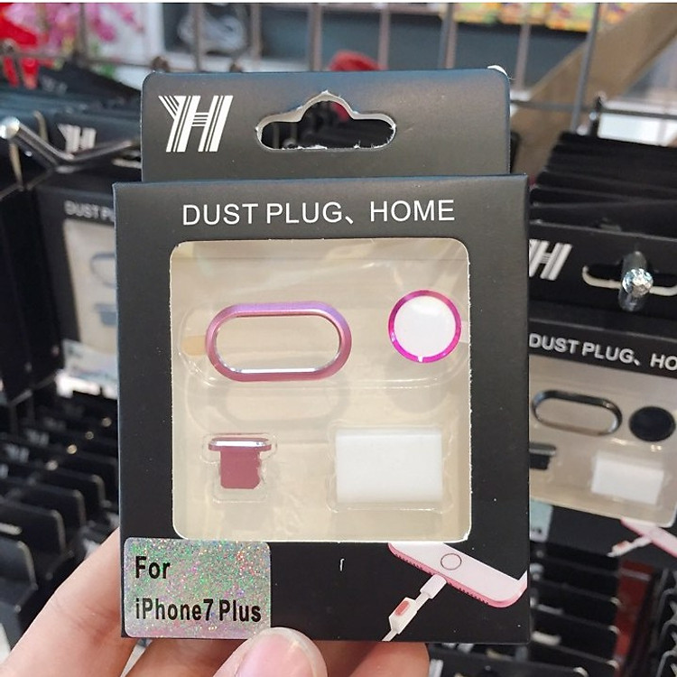 Bộ Viền Kim Loại Bảo Vệ Camera Dành Cho IPhone 7PL/8PL (Viền Camera, Dust Plug, Phím Home)