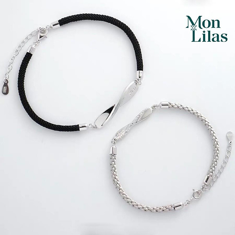 Vòng Tay Cặp Đôi Bạc Mon Lilas Tình Yêu Vô Cực V122005-6