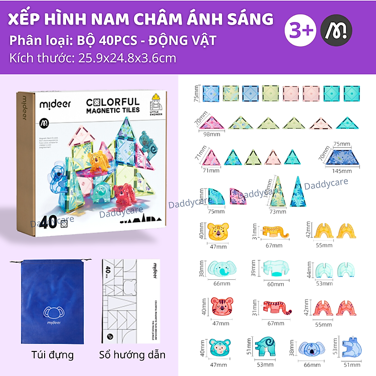 Bộ Xếp Hình Nam Châm Colorful Mideer Chính hãng Ưu đãi - Hình ảnh 3