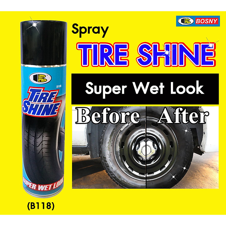 SƠN XỊT BÓNG BẢO VỆ VỎ XE TIRE SHINE B118 BOSNY