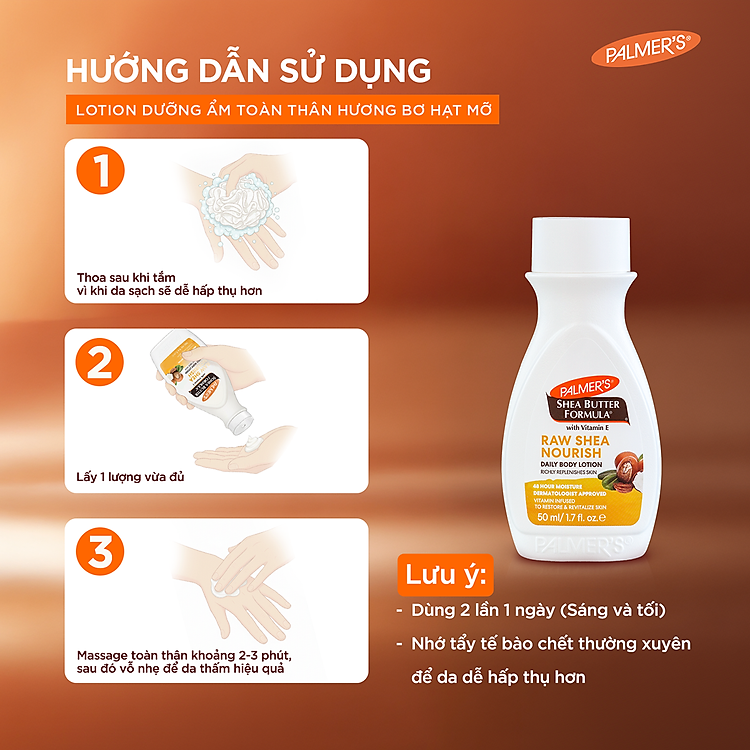 (Mini Size) Sữa dưỡng thể dưỡng ẩm chuyên sâu Bơ hạt mỡ Palmer's 50ml - Ảnh 6