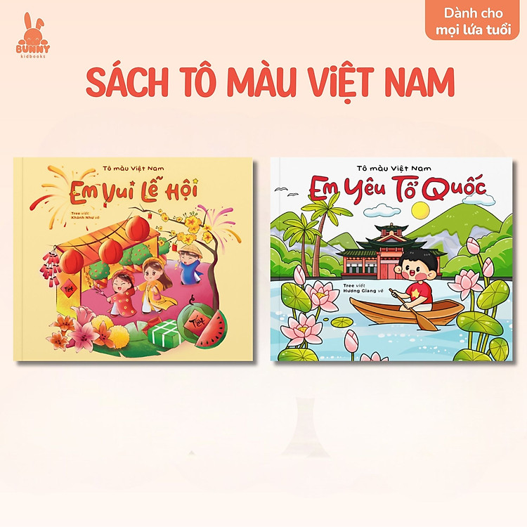 Combo 3 cuốn tô màu Việt Nam: Em Vui Lễ Hội + Em Yêu Tổ Quốc + Trang Phục Dân Tộc