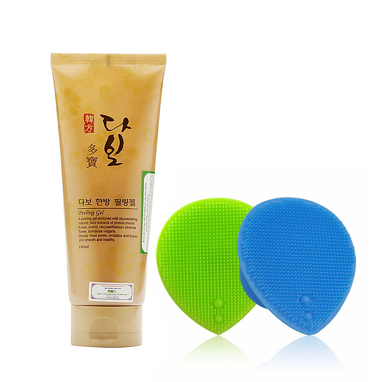 Combo Tẩy tế bào chết cao cấp cho mọi loại da Dabo Hàn Quốc Peeling Gel tinh chất thảo dược (180ml) +tặng Dụng cụ rửa mặt và massage dạng silicon Suri cao cấp Hàn Quốc – Hàng chính hãng