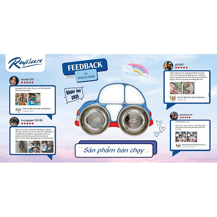 Khay ăn dặm Royalcare cao cấp - đỏ Chính hãng Giá rẻ - Hình ảnh 3