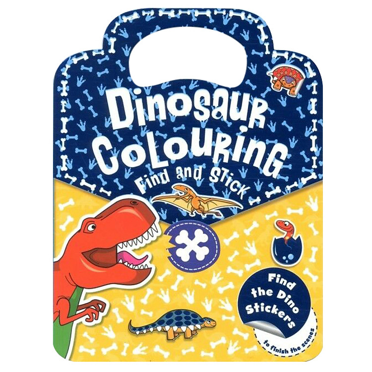 Sách tô màu Dinosaur Colouring Find and Stick