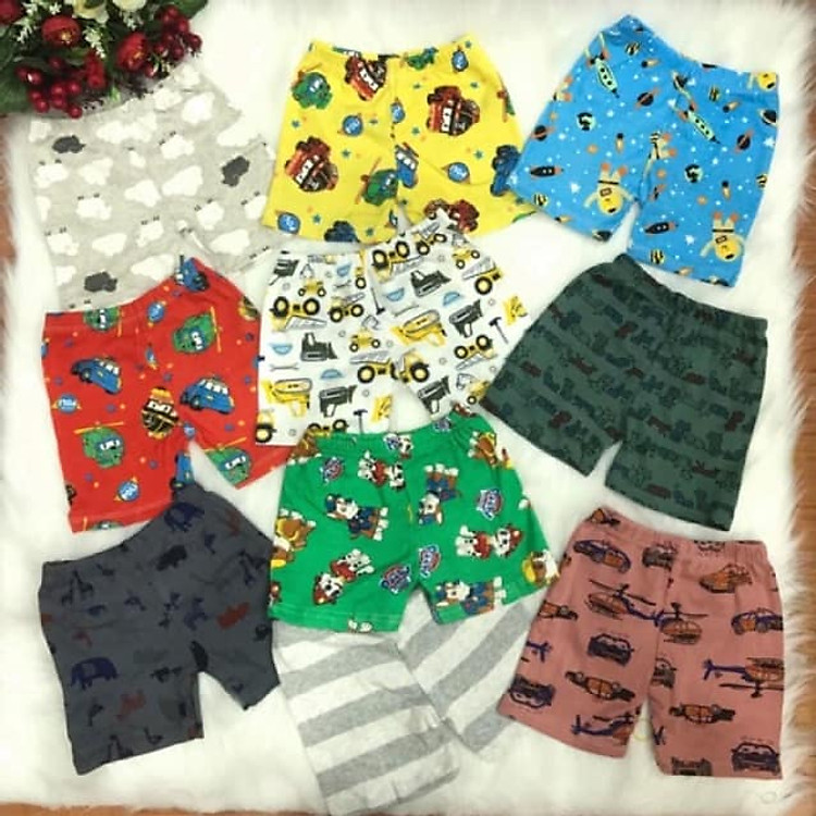 Quần đùi chục trẻ em thun borip xuất khẩu loại mềm mịn MD14 - lô 10 cái