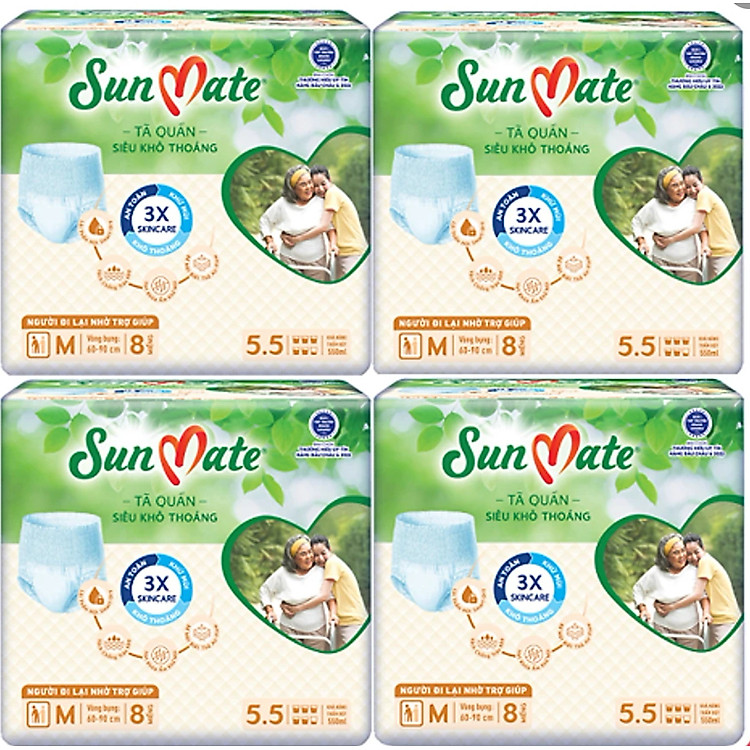 Mua Combo 4 Gói Tã Quần Sunmate M8 Chính hãng Tiết kiệm