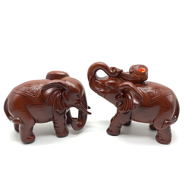 Cặp tượng voi trang trí nội thất
