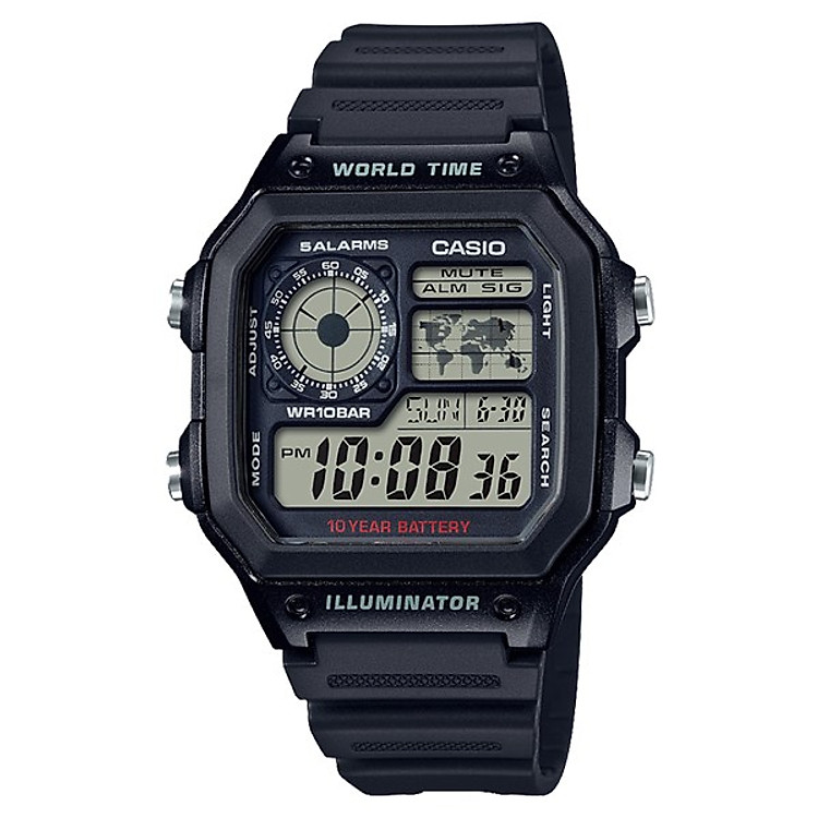 Đồng Hồ Nam Chính Hãng Casio AE-1200WH-1AVDF Dây Nhựa