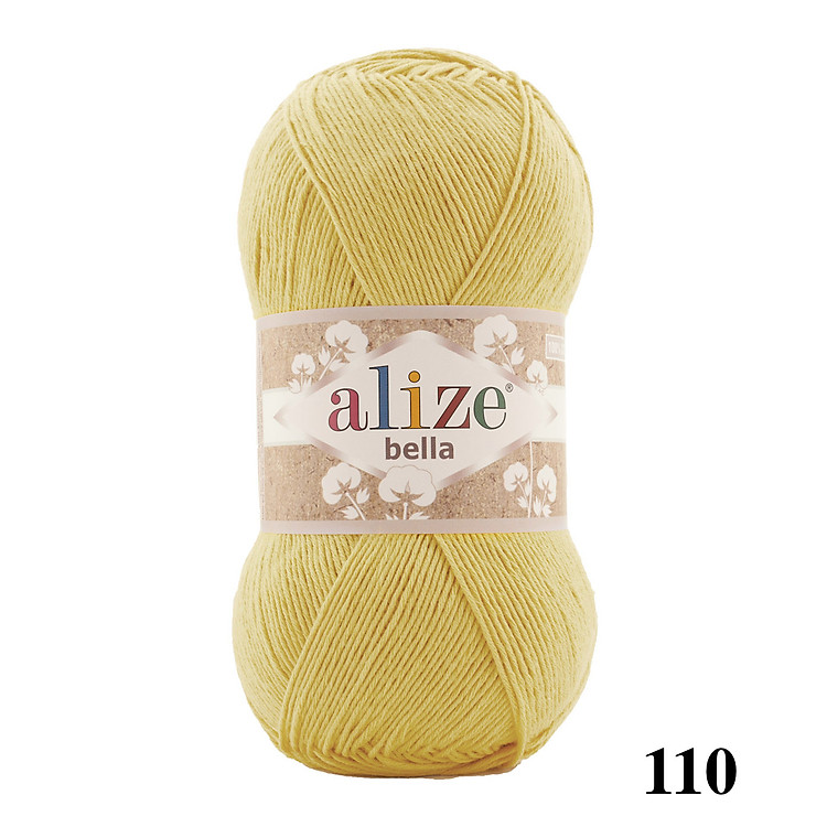 Cuộn sợi cotton hè trơn Bella 100 hãng Alize Yarns đan móc áo, váy, khăn hè siêu mát