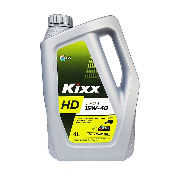 Dầu nhờn động cơ Diesel bán tổng hợp Kixx HD CF-4 15W/40 4L