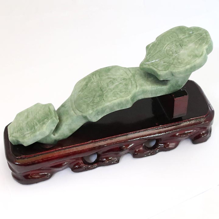 Gậy như ý đá cẩm thạch tự nhiên kèm đế gỗ