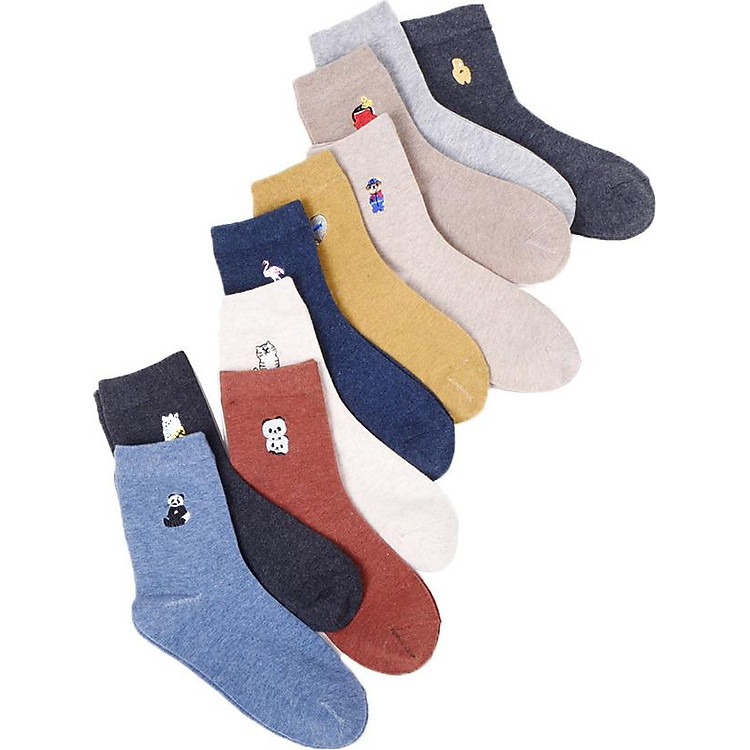 Combo 10 đôi với cotton xịn cổ trung P3WM02