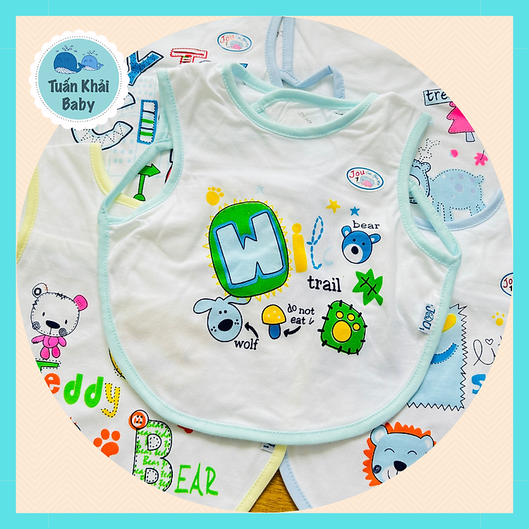 Túi Yếm Ăn Dặm 3 Cái Cotton Chính hãng Ưu đãi - Hình ảnh 2