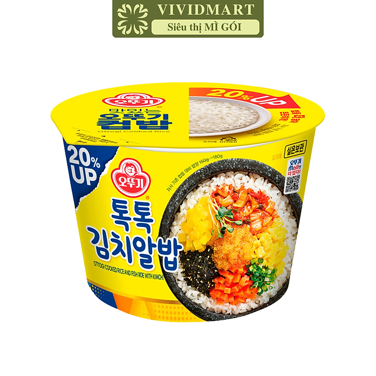 OTOKI - Cơm hộp ăn liền Ottogi hương vị Kim chi sốt trứng cá, Cơm kim chi sốt trứng cá Ottogi Hàn Quốc (180g/hộp)