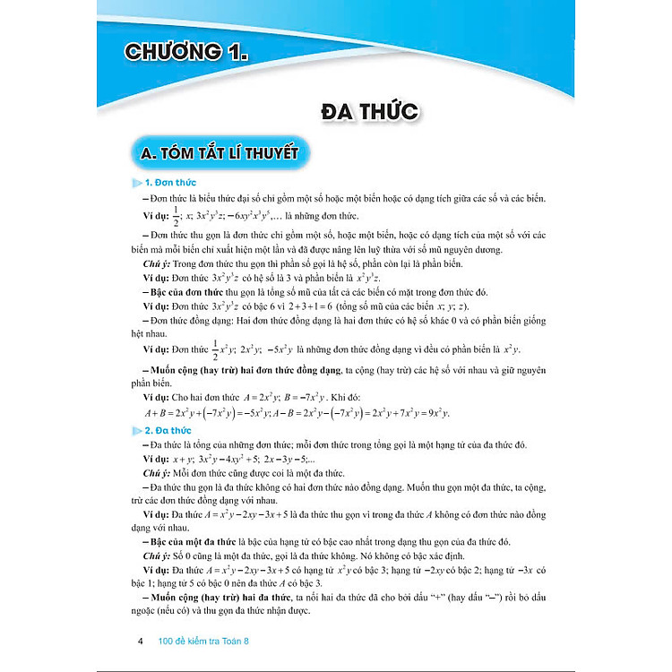 100 Đề Kiểm Tra Toán 8 - Ảnh 2