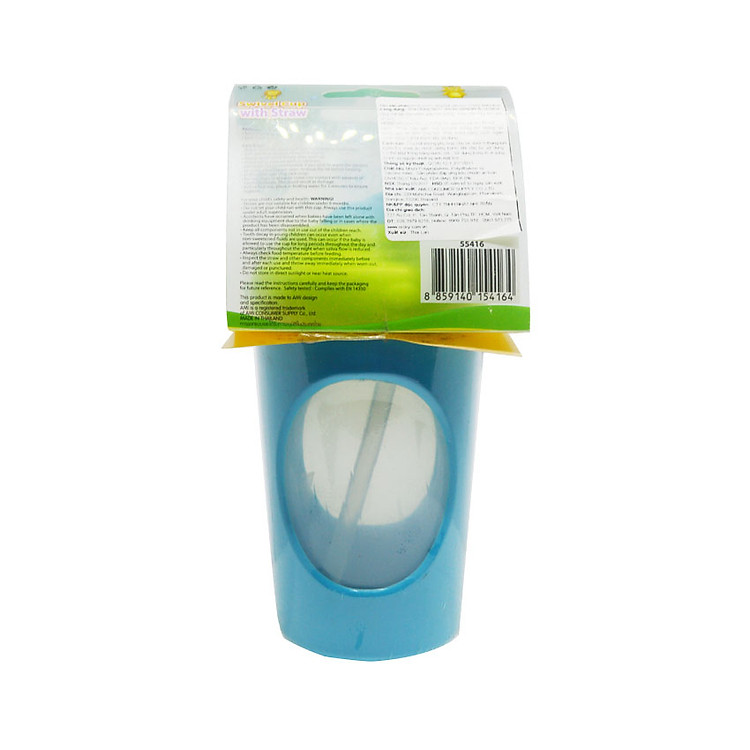 Bình nước ống hút silicone Ami Thái Lan 270ml (AM55416) - Màu xanh
