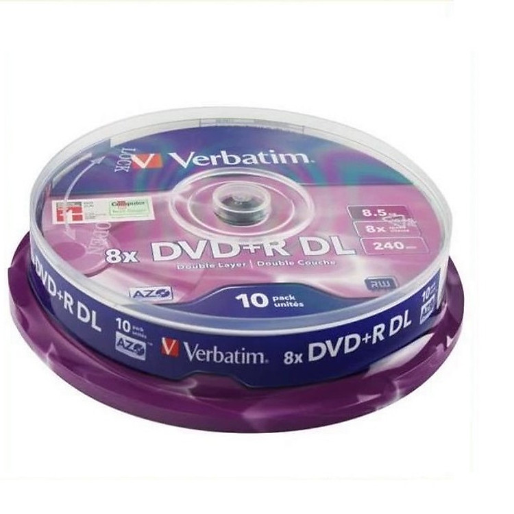 Đĩa DVD+R DL 8.5GB Verbatim - Hàng chính hãng (Lốc 10 đĩa)