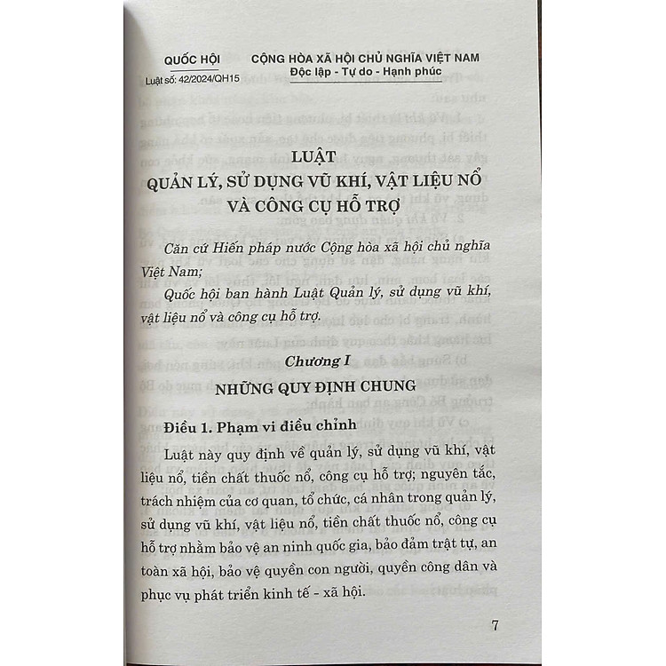 Luật Quản Lý, Sử Dụng Vũ Khí, Vật Liệu Nổ Và Công Cụ Hỗ Trợ Năm 2024 - Ảnh 2
