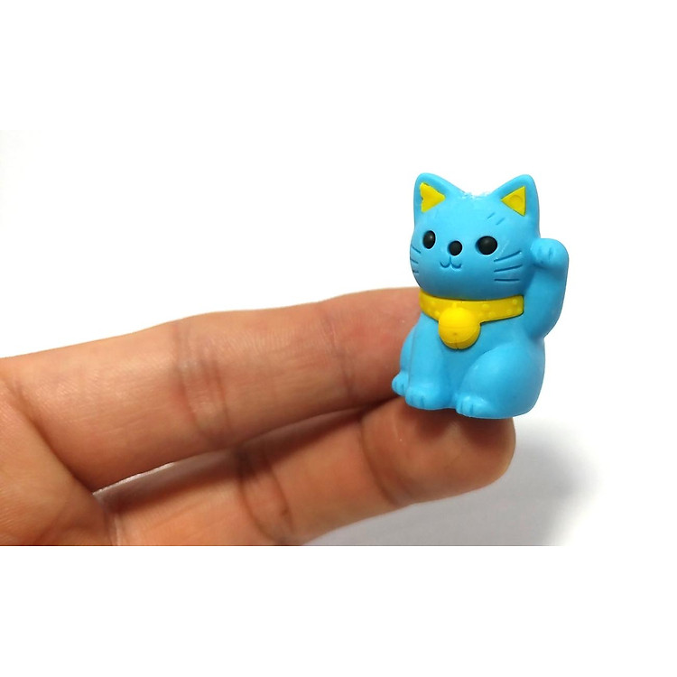 Gôm Tẩy Iwako Hình Mèo Xanh Dây Vàng - Ảnh 2