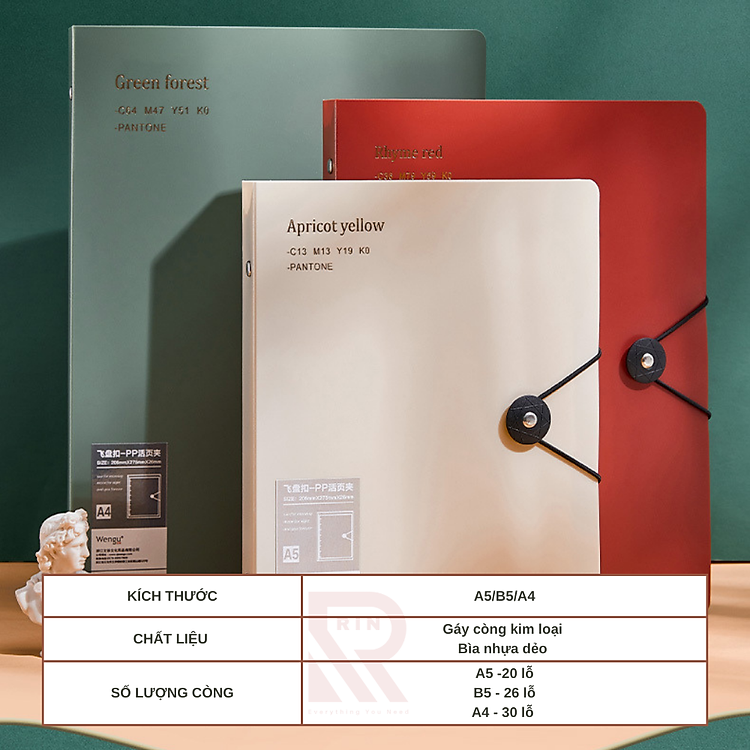 Bìa Sổ Tay Nhựa Retro Colors (Size B5, 26 lỗ) - Ảnh 3