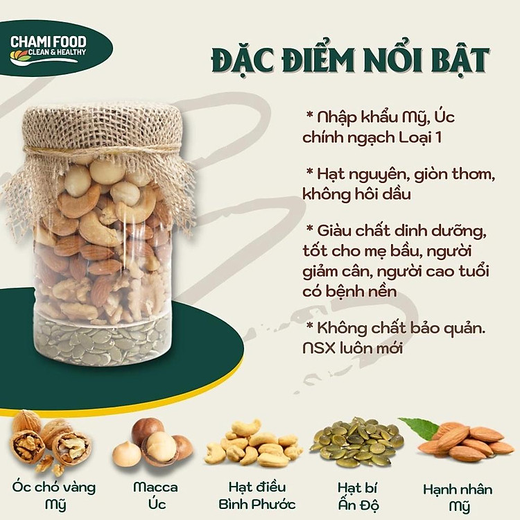 Hạt mix dinh dưỡng CHAMI 500g Giá tốt - Hình ảnh 2
